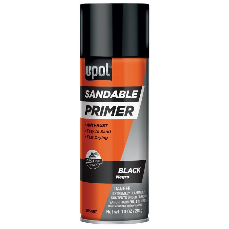 U-POL Sandable Primer, Fast-Drying, Durable & All-Purpose Primer Spray With Anti-Rust Technology, Black - Image 1
